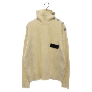 BALMAIN バルマン BUTTONED CASHMERE TURTLENECK カシミア タートル ネック ニット セーター KG010KC55 ホワイト