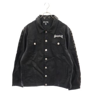 SUPPLIER サプライヤ Monogram Leather Jacket モノグラム レザー ジャケット ブラック(フライトジャケット)