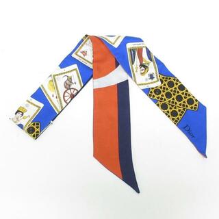 ディオールオム(DIOR HOMME)のDior HOMME(ディオールオム) スカーフ美品  ブルー×白×マルチ リボンスカーフ(バンダナ/スカーフ)