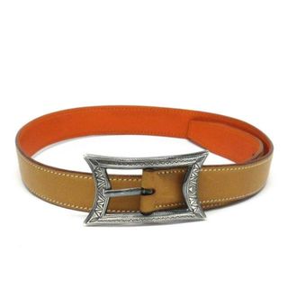 エルメス(Hermes)のHERMES(エルメス) ベルト 68 トゥアレグ ナチュラル×オレンジ シルバー金具/リバーシブル レザー(ベルト)