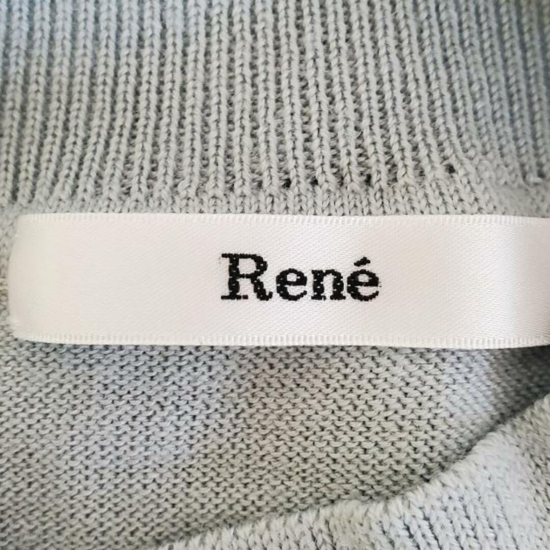 René(ルネ)のRene(ルネ) 半袖セーター サイズ34 S レディース - ライトグレー ハイネック/パール/刺繍 レディースのトップス(ニット/セーター)の商品写真