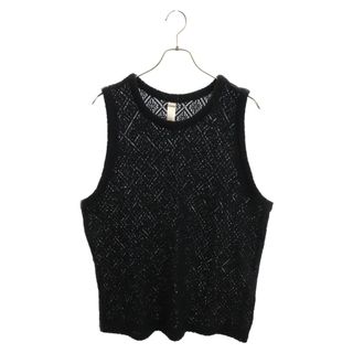 SHINYA KOZUKA シンヤコズカ 22SS TANKTOP 編み込み レース タンクトップ ブラック 220ISK87(タンクトップ)