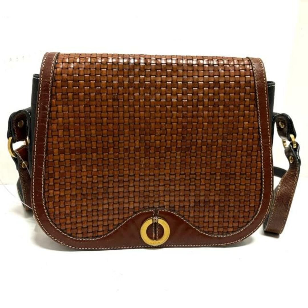 Bally - BALLY(バリー) ショルダーバッグ - 黒×ブラウン レザーの通販 Bally - BALLY(バリー) ショルダーバッグ - 黒×ブラウン レザーの通販