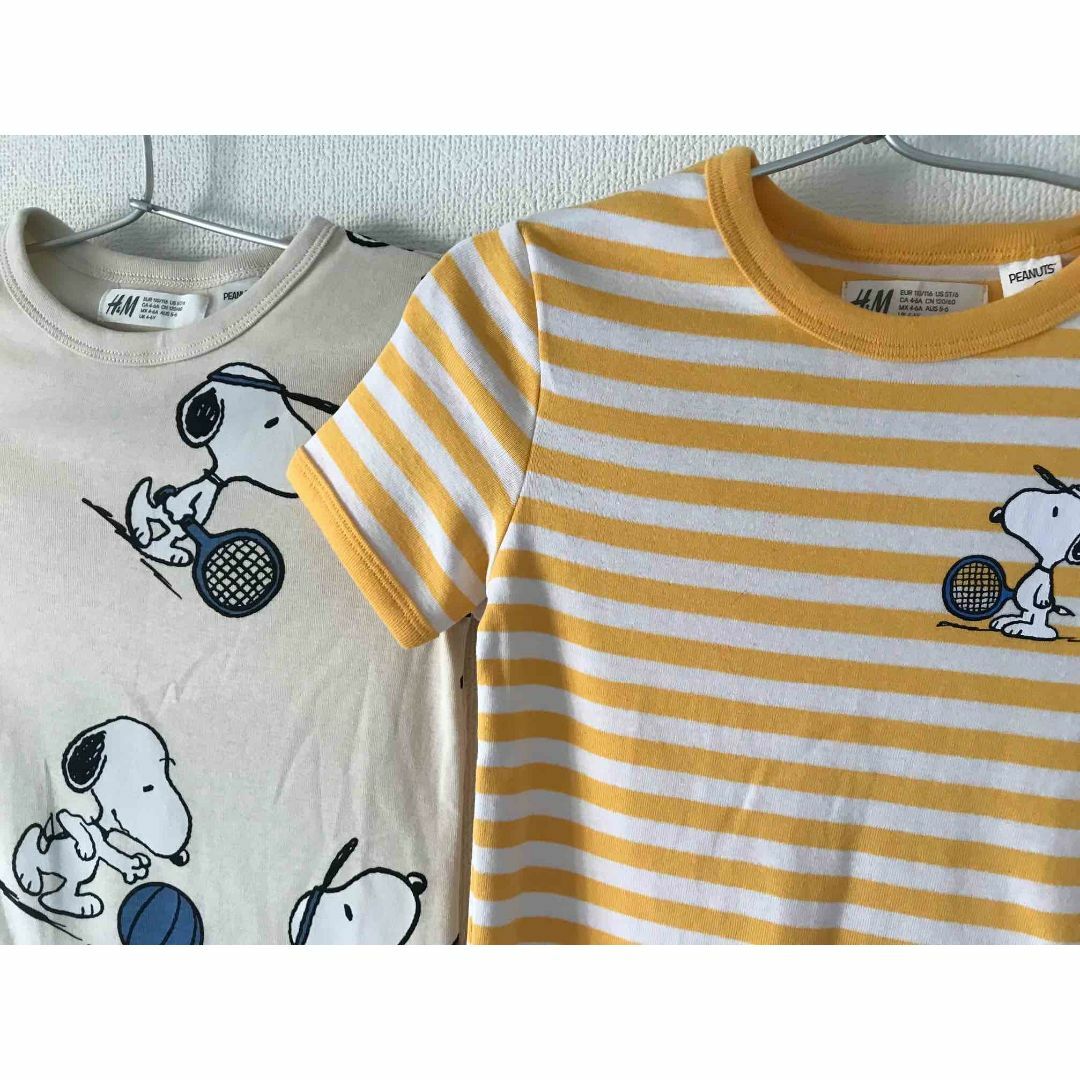 H&M(エイチアンドエム)の☆H&M スヌーピー コットン半袖カットソー プリントTシャツ 2枚セット☆ キッズ/ベビー/マタニティのキッズ服男の子用(90cm~)(Tシャツ/カットソー)の商品写真