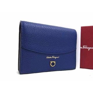 サルヴァトーレフェラガモ(Salvatore Ferragamo)の■新品■未使用■ Salvatore Ferragamo フェラガモ ガンチーニ レザー 二つ折り 財布 ウォレット 小銭入れ 札入れ ブルー系 AS7492 (財布)