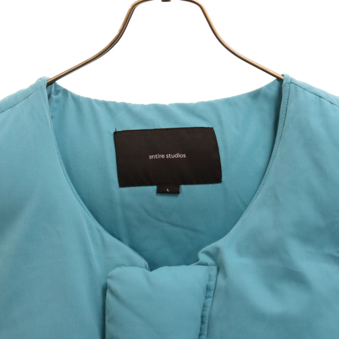 Entire Studio エンタイアスタジオ サイドポケット ショート ダウンベスト ブルー ES2026 PO008 メンズのジャケット/アウター(ダウンベスト)の商品写真