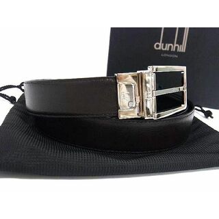 Dunhill - ■新品■未使用■ dunhill ダンヒル レザー シルバー金具 リバーシブル ベルト ビジネス 紳士 メンズ ブラウン系×ブラック系 FA4153 