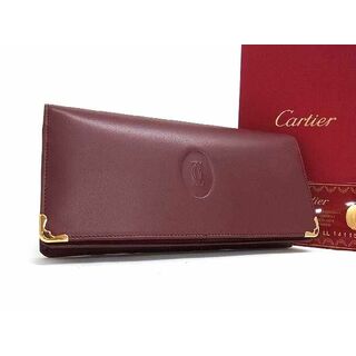 カルティエ(Cartier)の■新品同様■ Cartier カルティエ マストライン レザー 二つ折り 長財布 ウォレット レディース ボルドー系 FA7768(財布)