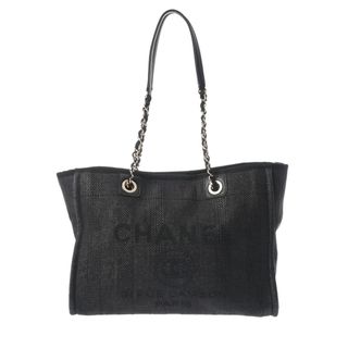 シャネル(CHANEL)のシャネル ドーヴィル MM チェーントート トートバッグ ブラック(トートバッグ)