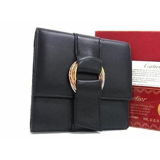 ■新品同様■ Cartier カルティエ トリニティ レザー 三つ折り 財布 ウォレット レディース ブラック系 BJ0713 