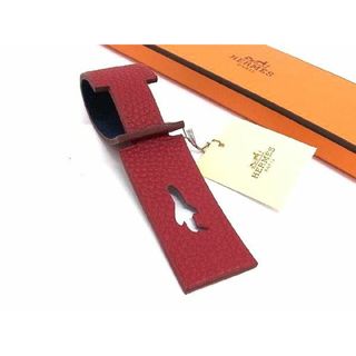 エルメス(Hermes)の■新品■未使用■ HERMES エルメス トリヨンクレマンス×トゴ ラゲッジタグ バッグタグ チャーム レッド系 ネイビー系 AW5435 (その他)