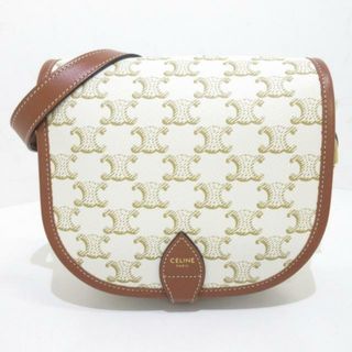 セリーヌ(celine)のCELINE(セリーヌ) ショルダーバッグ トリオンフキャンバス 白×ブラウン トリオンフキャンバス×カーフスキン	(ショルダーバッグ)