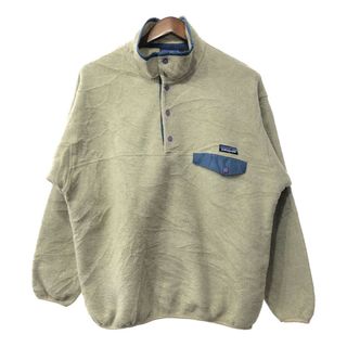 パタゴニア(patagonia)の90年代 USA製 patagonia パタゴニア SYNCHILLA シンチラ スナップT フリースジャケット アウトドア ベージュ (メンズ L) 中古 古着 Q5269(その他)