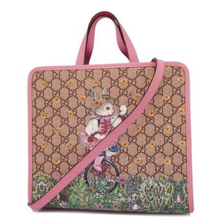 グッチ(Gucci)の【4ic3824】グッチ ツーウェイバッグ/GGスプリーム/チルドレンズ/630542/PVC/レザー/ピンク/ブラウン/シルバー金具 【中古】 レディース(その他)