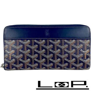 ゴヤール(GOYARD)の■美品■　ゴヤール マティニョン GM ウォレット 財布 ヘリンボーン PVC ネイビー 【145308】(長財布)