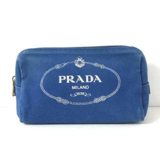 プラダ(PRADA)のPRADA(プラダ) ポーチ カナパロゴ 1NA693 ブルー キャンバス(ポーチ)