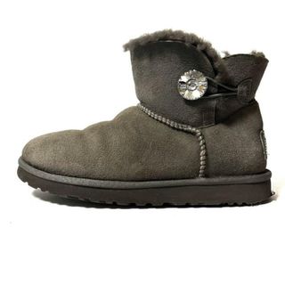 アグ(UGG)のUGG(アグ) ショートブーツ 24 レディース ミニベイリーボタン ブリング 1003889 グレー スワロフスキークリスタル ムートン(ブーツ)