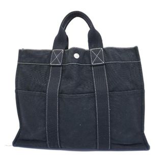 エルメス(Hermes)の【4ic3930】エルメス トートバッグ/ドーヴィルMM/キャンバス/ブラック/シルバー金具 【中古】 レディース(トートバッグ)