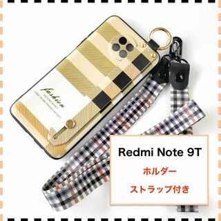 Redmi Note9T ケース ホルダー チェック柄 レッドミー ノート9T(Androidケース)