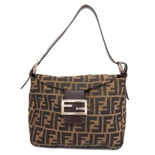 フェンディ(FENDI)の【4ic3949】フェンディ ハンドバッグ/ズッカ/ナイロンキャンバス/ブラウン/シルバー金具 【中古】 レディース(ハンドバッグ)