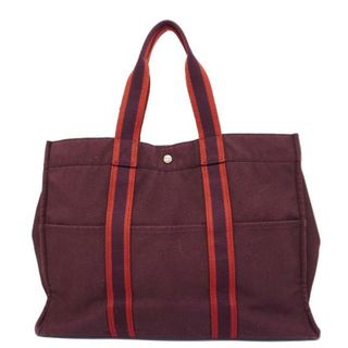 エルメス(Hermes)の【4ic3960】エルメス トートバッグ/フールトゥGM/キャンバス/ブラウン/ボルドー/シルバー金具 【中古】 レディース(トートバッグ)