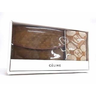 celine - ■新品■未使用■ CELINE セリーヌ マカダム コットン100％ キャンバス タオル ポケットティッシュケース 2点セット ブラウン系 BJ3019 