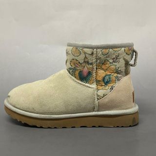 アグ(UGG)のUGG(アグ) ショートブーツ 6 レディース ベージュ×ライトブラウン×マルチ フラワー スエード(ブーツ)