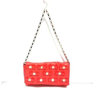 ケイトスペードニューヨーク(kate spade new york)のKate spade(ケイトスペード) ショルダーバッグ - PXRU4092 オレンジ×ゴールド スタッズ/チェーンショルダー レザー×金属素材(ショルダーバッグ)