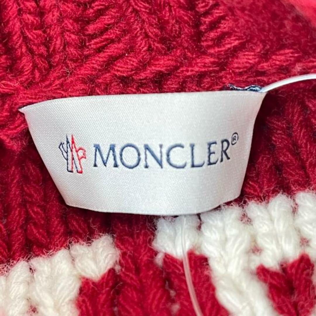 MONCLER(モンクレール)のMONCLER(モンクレール) 長袖セーター サイズM メンズ美品  MAGLIONE TRICOT GIROCOLLO 黒×レッド×白 クルーネック メンズのトップス(ニット/セーター)の商品写真