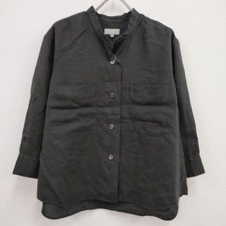 マーガレットハウエル(MARGARET HOWELL)のMARGARET HOWELL 578-3153030 LIGHTWEIGHT LINEN SHIRT リネン 長袖シャツ 23SS ブラック レディース マーガレットハウエル【中古】4-0508M♪(シャツ/ブラウス(長袖/七分))