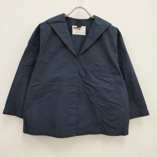 エムエイチエル(MHL.)のMHL. 595-3153512 2 CRISP COTTON LINEN  コットンリネン セーラーカラー 長袖シャツ 23SS ネイビー レディース エムエイチエル【中古】4-0508M♪(シャツ/ブラウス(長袖/七分))