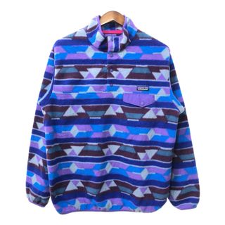 パタゴニア(patagonia)のpatagonia パタゴニア SYNCHILLA シンチラ スナップT フリースジャケット アウトドア 総柄 ブルー (レディース XL) 中古 古着 Q5279(その他)