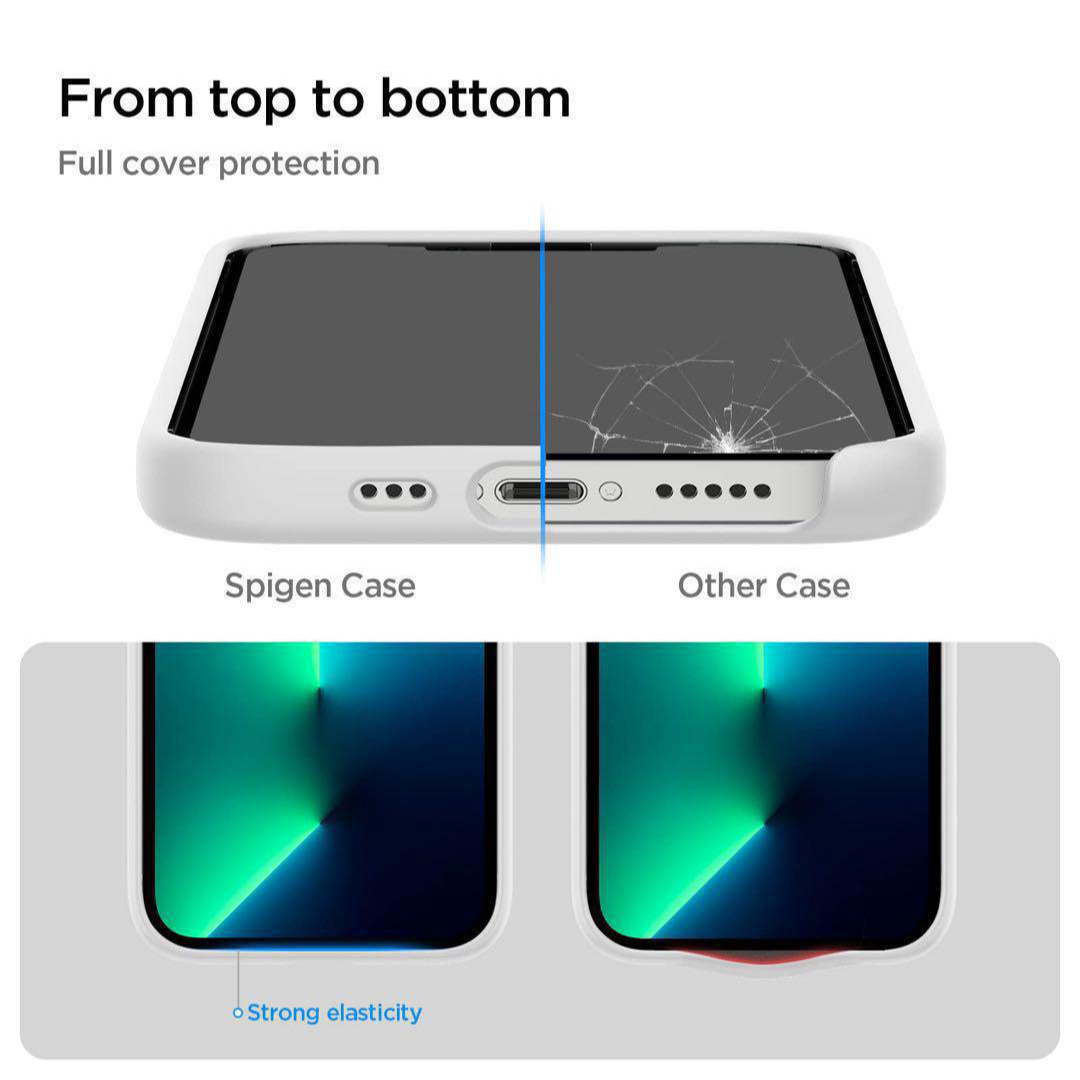 Spigen iPhone13Pro ケース シリコン 衝撃吸収 マット感 白 スマホ/家電/カメラのスマホアクセサリー(iPhoneケース)の商品写真