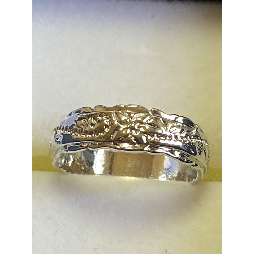 Plumeria designハワイアンジュエリー風14K刻印ring15.5号 レディースのアクセサリー(リング(指輪))の商品写真