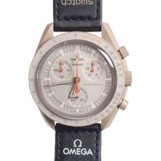 オメガ(OMEGA)のオメガ OMEGA スウォッチ SWATCH ミッション トゥ ジュピター SO33C100 腕時計 セラミック ナイロン クオーツ グレー文字盤 メンズ【中古】【Sランク】(腕時計(アナログ))