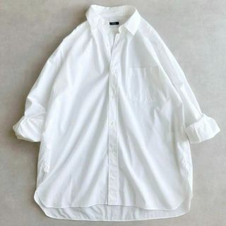 美品▲yleve イレーヴ //メンズ 長袖コットンシャツ▲ホワイト 白(シャツ)