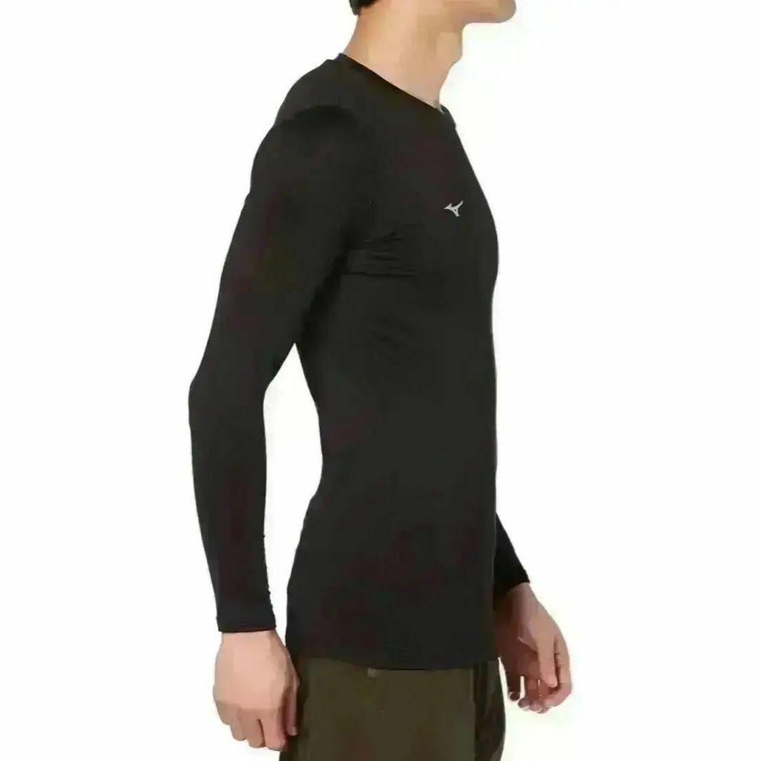 MIZUNO(ミズノ)のスポーツインナー M 黒 コンプレッションウェア タイト 裏起毛 速乾 男女兼用 メンズのトップス(Tシャツ/カットソー(七分/長袖))の商品写真