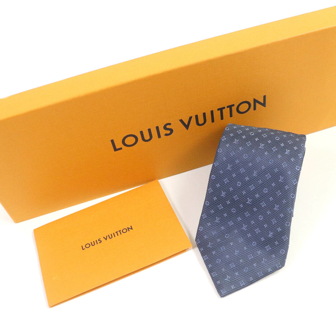 LOUIS VUITTON(ルイヴィトン)の未使用品□LOUIS VUITTON ルイヴィトン 2022年製 M70953 モノグラム クラシック シルク100% ネクタイ マリーヌ 8CM 箱付き イタリア製 正規品 メンズ 定価35,200円 メンズのファッション小物(ネクタイ)の商品写真