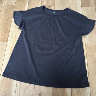 ユニクロ(UNIQLO)のUNIQLO GIRLS エアリズムコットンフリルTシャツ（半袖） 150(Tシャツ/カットソー)