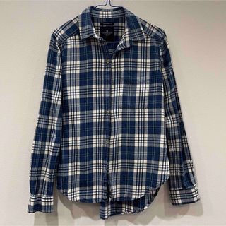 アメリカンイーグル(American Eagle)のamerican eagle  ネルシャツ　S ブルー　チェック(シャツ/ブラウス(長袖/七分))