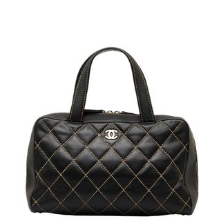 CHANEL - 美品 シャネル ココマーク ワイルドステッチ ハンドバッグ ミニボストンバッグ レザー レディース CHANEL 【1-0151207】