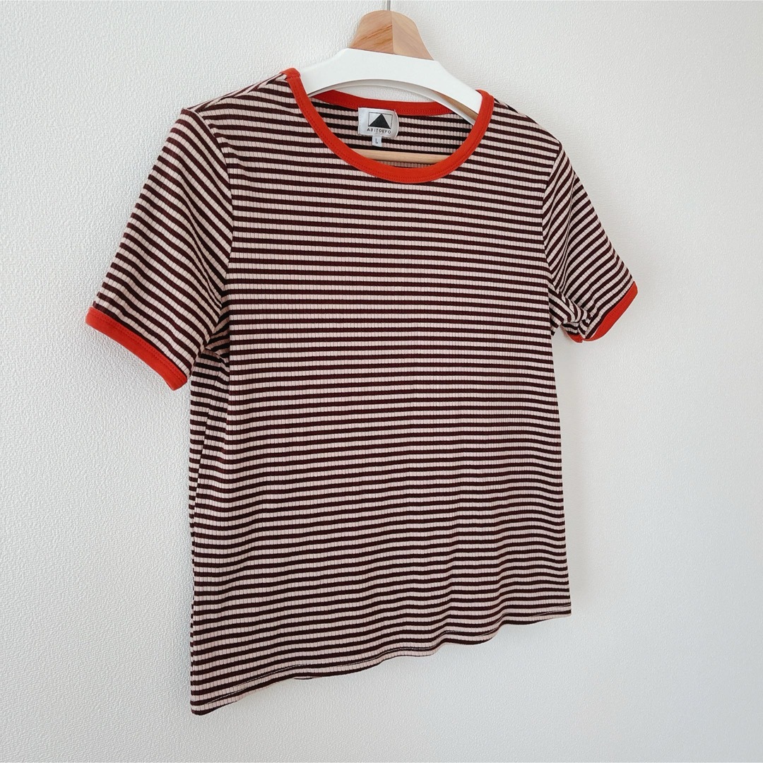 ABITOKYO(アビトーキョー)のsize L☆ABITOKYO 配色パイピングカットソーボーダーTee(半袖） メンズのトップス(Tシャツ/カットソー(半袖/袖なし))の商品写真