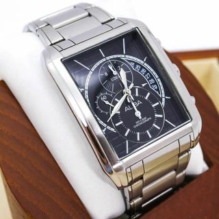 SEIKO - ◆稼働 SEIKO ALBA 腕時計 クロノグラフ デイト メンズ 新品電池 v