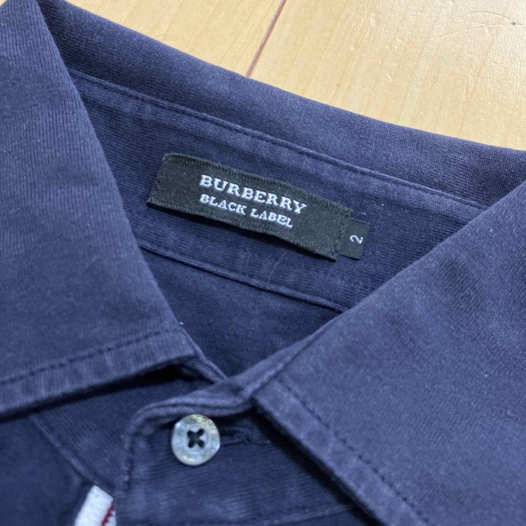 BURBERRY BLACK LABEL(バーバリーブラックレーベル)のBURBERRY BLACK LABEL ポロシャツ　半袖　ネイビー　サイズ2 メンズのトップス(ポロシャツ)の商品写真