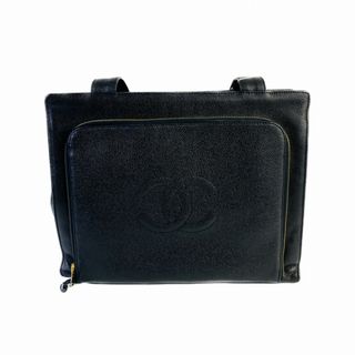 シャネル(CHANEL)のCHANEL シャネル ココマーク  キャビアスキン ハンドバッグ ブラック A-2571(ハンドバッグ)