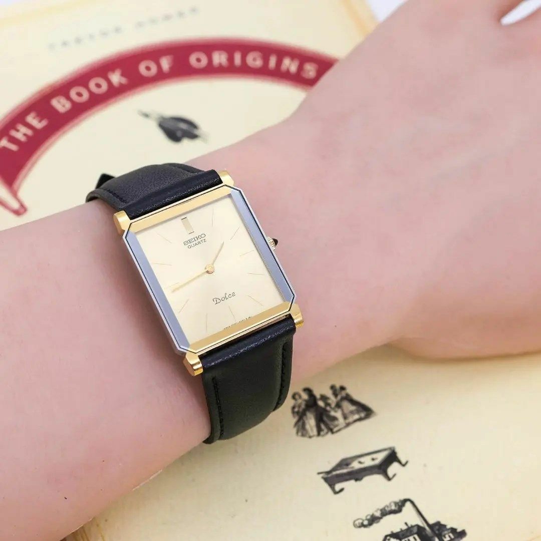 ◇美品 稼働 SEIKO Dolce 腕時計 メンズ 新品電池 レザー u ◇美品 稼働 SEIKO Dolce 腕時計 メンズ 新品電池 レザー u