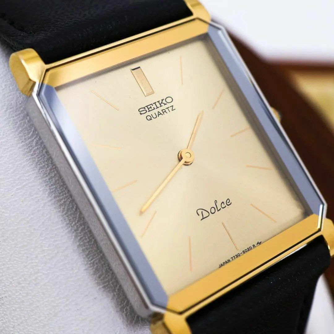 ◇美品 稼働 SEIKO Dolce 腕時計 メンズ 新品電池 レザー u ◇美品 稼働 SEIKO Dolce 腕時計 メンズ 新品電池 レザー u