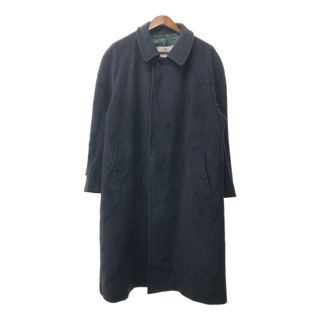 70年代 カナダ製 Aquascutum アクアスキュータム ウール ステンカラーコート ヴィンテージ ネイビー (メンズ 42 S) 中古 古着 Q5351(ステンカラーコート)