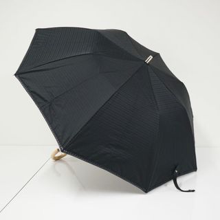 POLO RALPH LAUREN - 折りたたみ日傘 POLO RALPH LAUREN ポロラルフローレン USED美品 晴雨兼用 ロープボーダー ブラック 遮光 UV 50cm FA8436