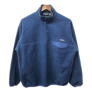 パタゴニア(patagonia)の90年代 patagonia パタゴニア スナップT フリースジャケット アウトドア ブルー (メンズ L) 中古 古着 Q5353(その他)